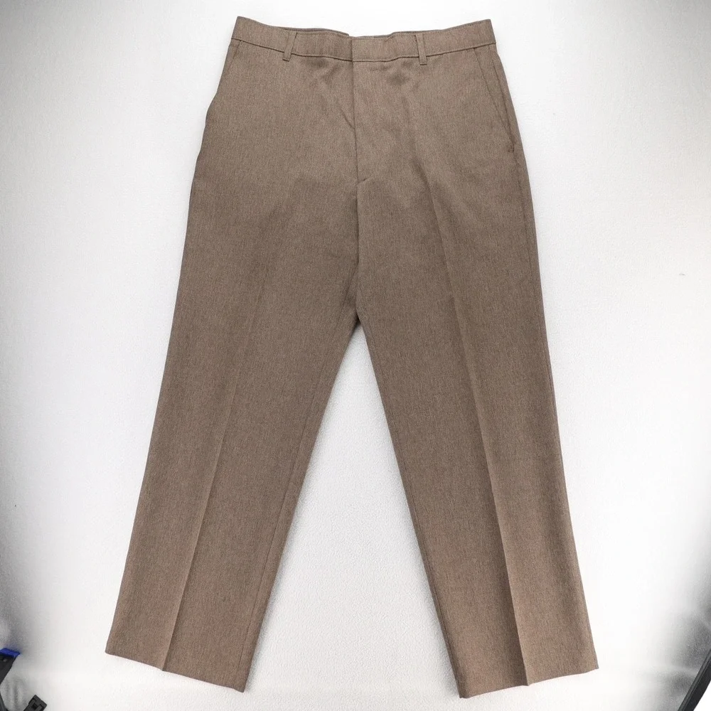 Levis Action Slacks Mens 36x30 Brown Heather Polyester‎ Straight Leg 476902725